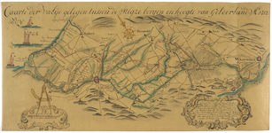 148-1 Kaart van de Gelderse Vallei tussen de Zuiderzee en Wageningen.
